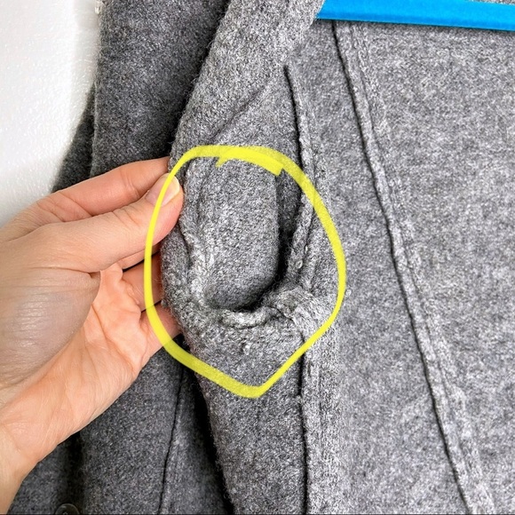 LOFT Gray 100% Wool Military Style Sweater Jacket - Picture 13 of 13